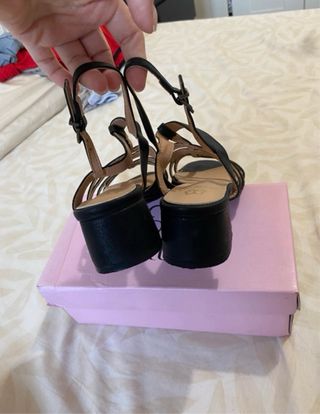 Sandalias negras tacón T 37