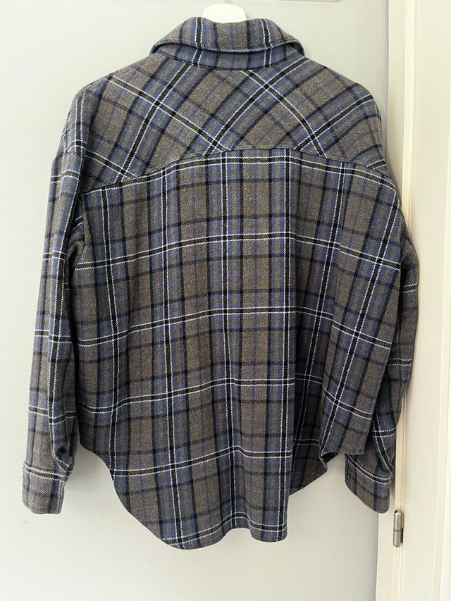 Chaqueta Zara cuadros azul y gris