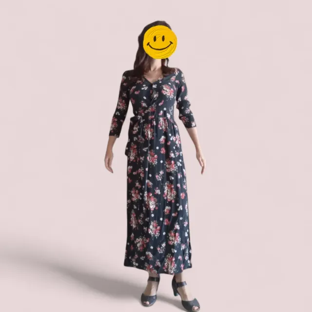 Vestido largo floral Mango