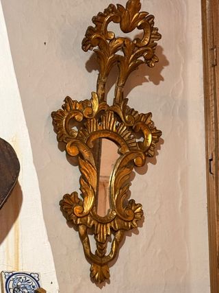 Espejo antiguo dorado barroco