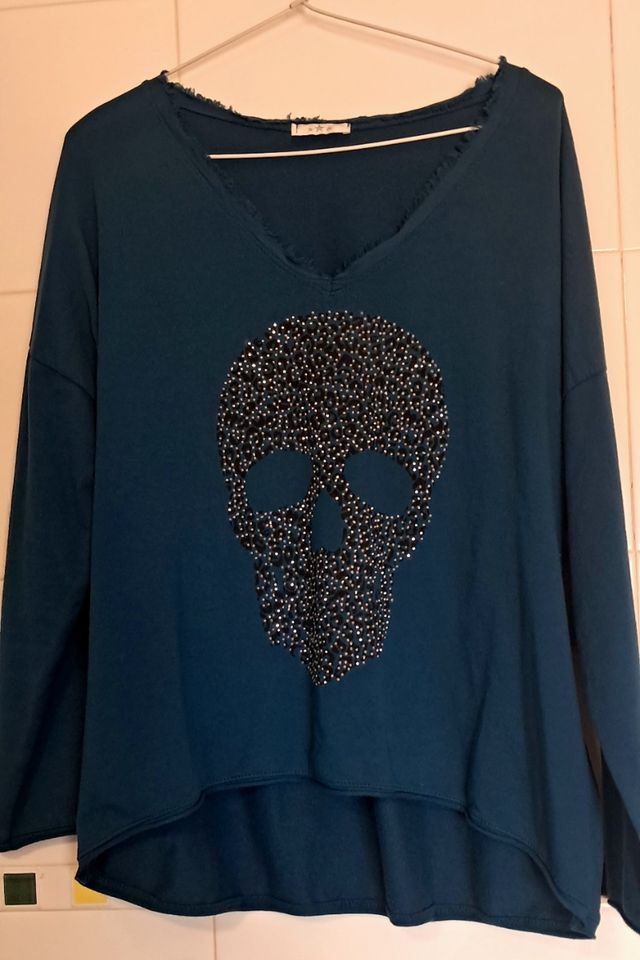 Camiseta Calavera Adornada Talla Única