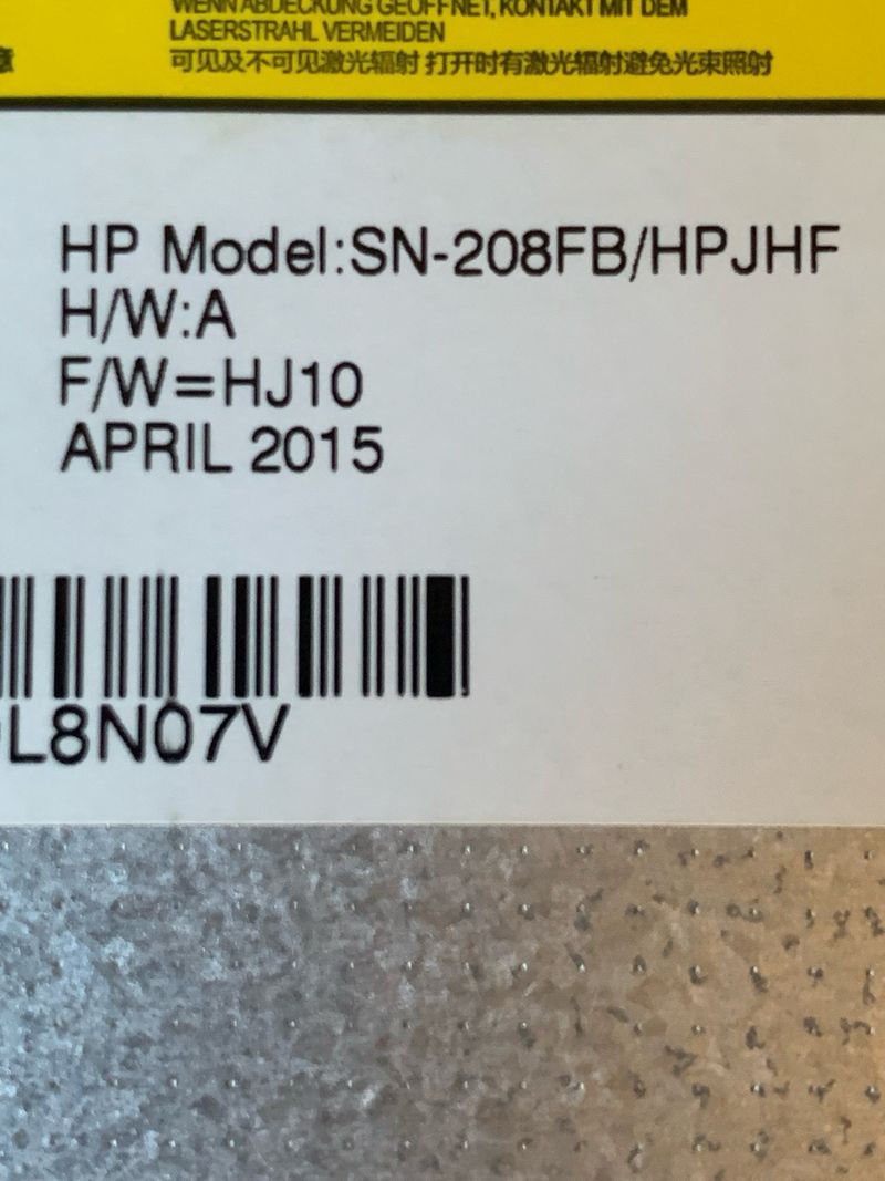 HP DVD-RW Slim SN-208FB afbeelding 3