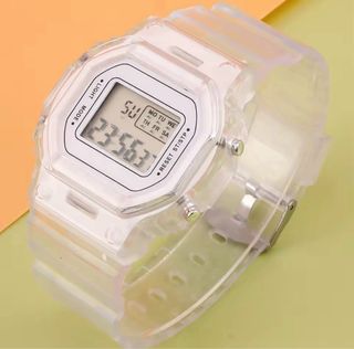 Reloj Digital Transparente Blanco