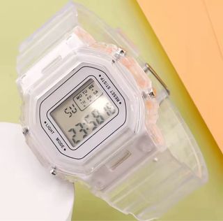 Reloj Digital Transparente Blanco