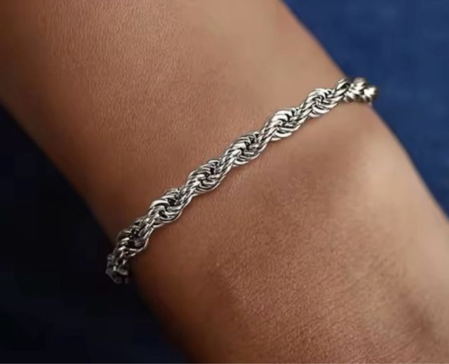 Pulsera Plata Ley 925 Cadena Torzal