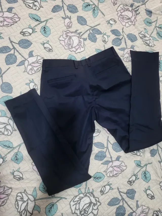 Pantalón de vestir azul Zara Man