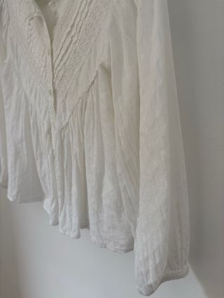 Camisa Zara Blanca Manga Larga. Talla 10