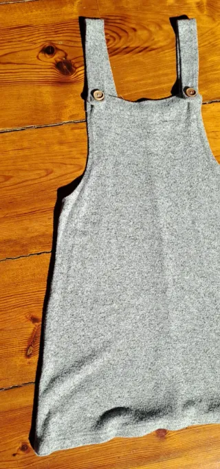 Vestido Jardineira Cinzento Lefties 8 Anos