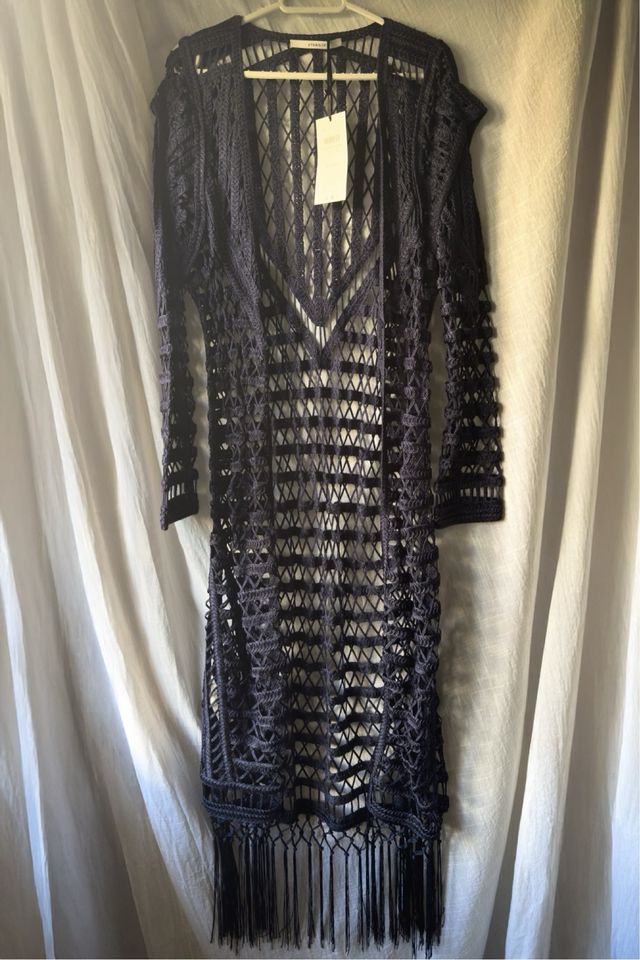 Capa Uterqüe de crochet azul marino