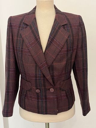 Chaqueta de lana virgen cuadros