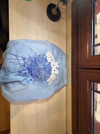 Sudadera Sp5der Azul con Telaraña