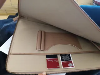Portadocumentos Pierre Cardin Piel Beige