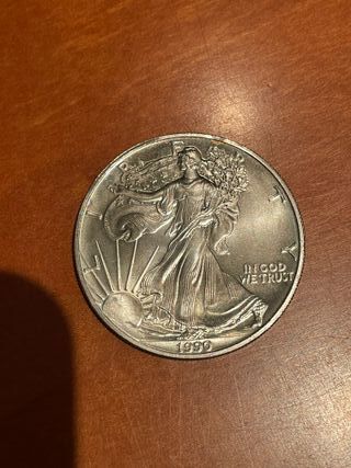 Moneda 1 oz plata American Silver Eagle 1990