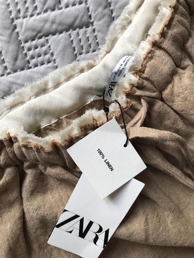 Pantalón Zara Lino Beige