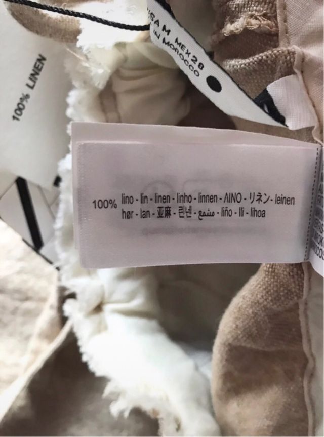 Pantalón Zara Lino Beige