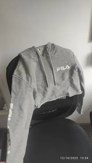 Sudadera Fila Gris Corta Mujer