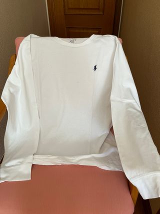 Polo Ralph Lauren Camiseta Blanca Manga Larga