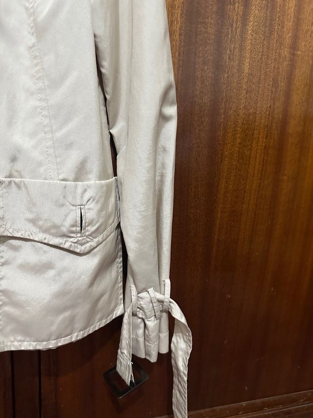 Casaco Trench Coat Curto Zara Basic Bege