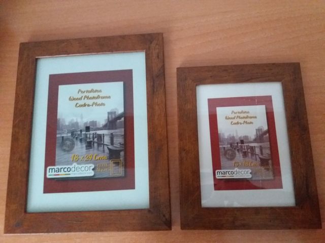Conjunto 2 Marcos Fotos Madera 18x24 y 13x18