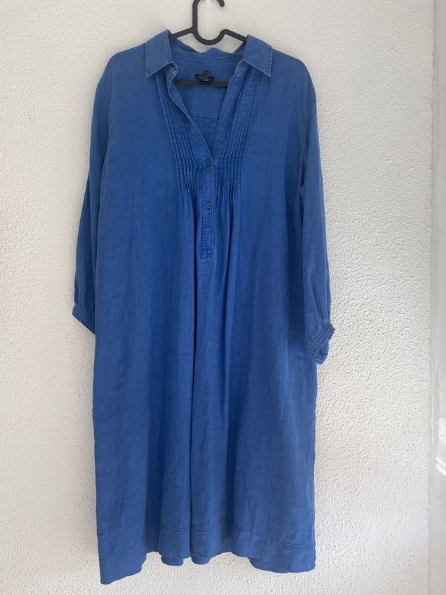 vestifo informal azul 100  Lino. 