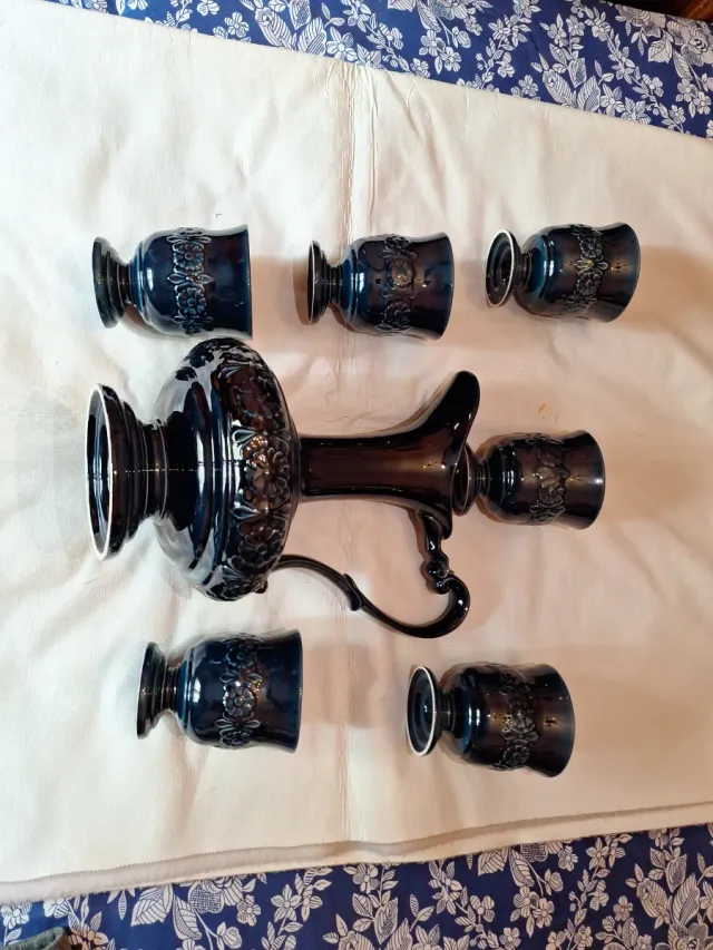 Juego Cerámica de agua  Vintage azul