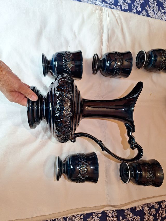 Juego Cerámica de agua  Vintage azul