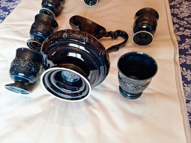 Juego Cerámica de agua  Vintage azul