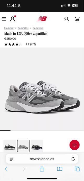 New Balance 990v6 Gris/Blanco