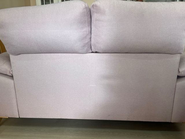 Sofá 2 plazas rosa tela