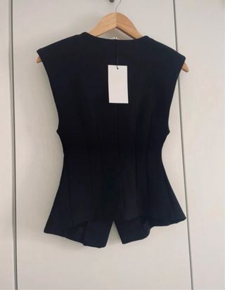 Conjunto Zara Chaleco y Pantalón Talla S Negro