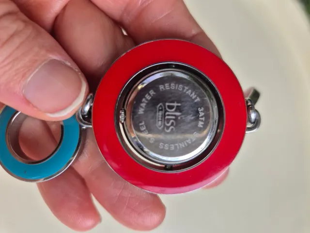 Orologio bracciale Bliss double face rosso e  azzu