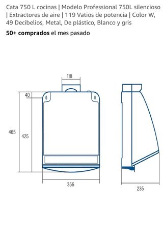 Extractor Cata 750L Cocinas Profesional