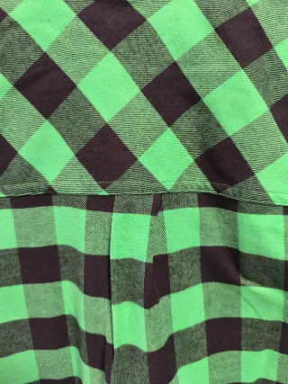 Camisa Burton Franela Cuadros Verde Negra 