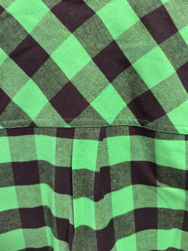 Camisa Burton Franela Cuadros Verde Negra