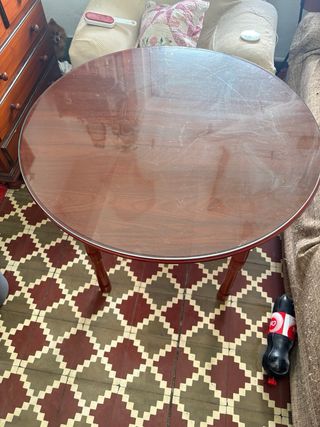 Mesa redonda de madera 90cm