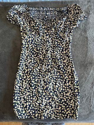 Vestido corto estampado flores