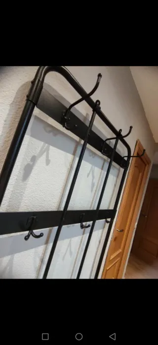 Banco Perchero Metálico Negro