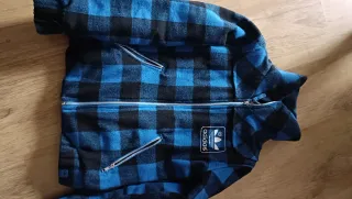 Chaqueta Adidas cuadros azul y negro Talla S