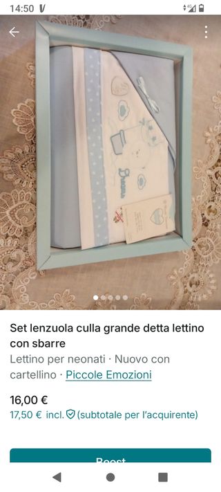 Set Lenzuola Culla/Lettino con Sbarre