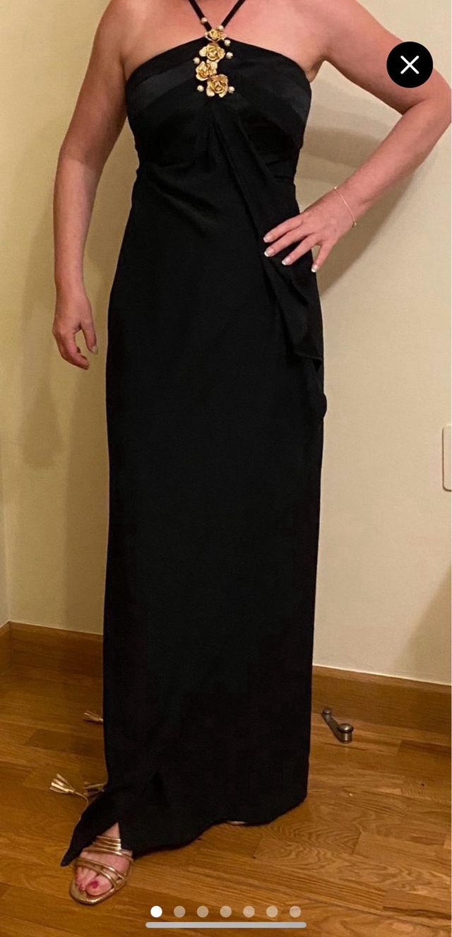 Vestido negro largo fiesta .