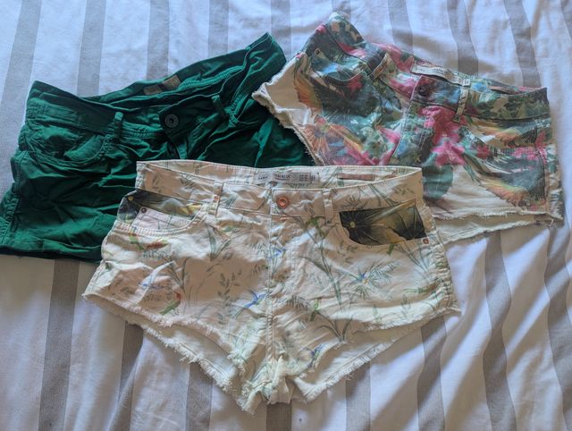 3 pantaloncini taglia 38 Zara e Stradivarius