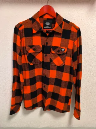 Camisa Dickies Franela Cuadros Naranja XS