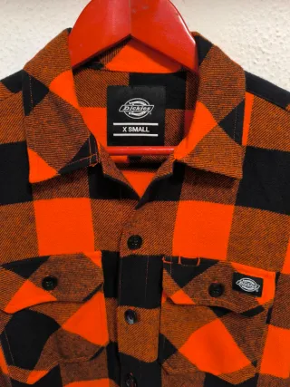 Camisa Dickies Franela Cuadros Naranja XS
