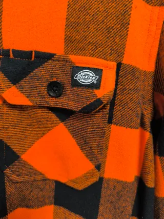Camisa Dickies Franela Cuadros Naranja XS