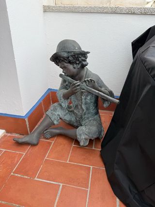 Estatua bronce flautista diseño único