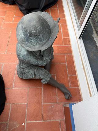 Estatua bronce flautista diseño único