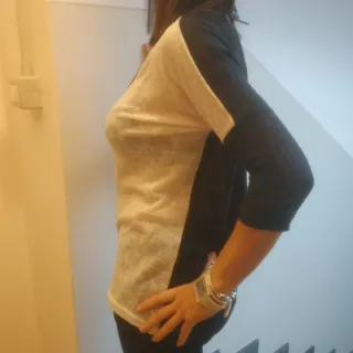 T-shirt manica 3/4 nera e bianca