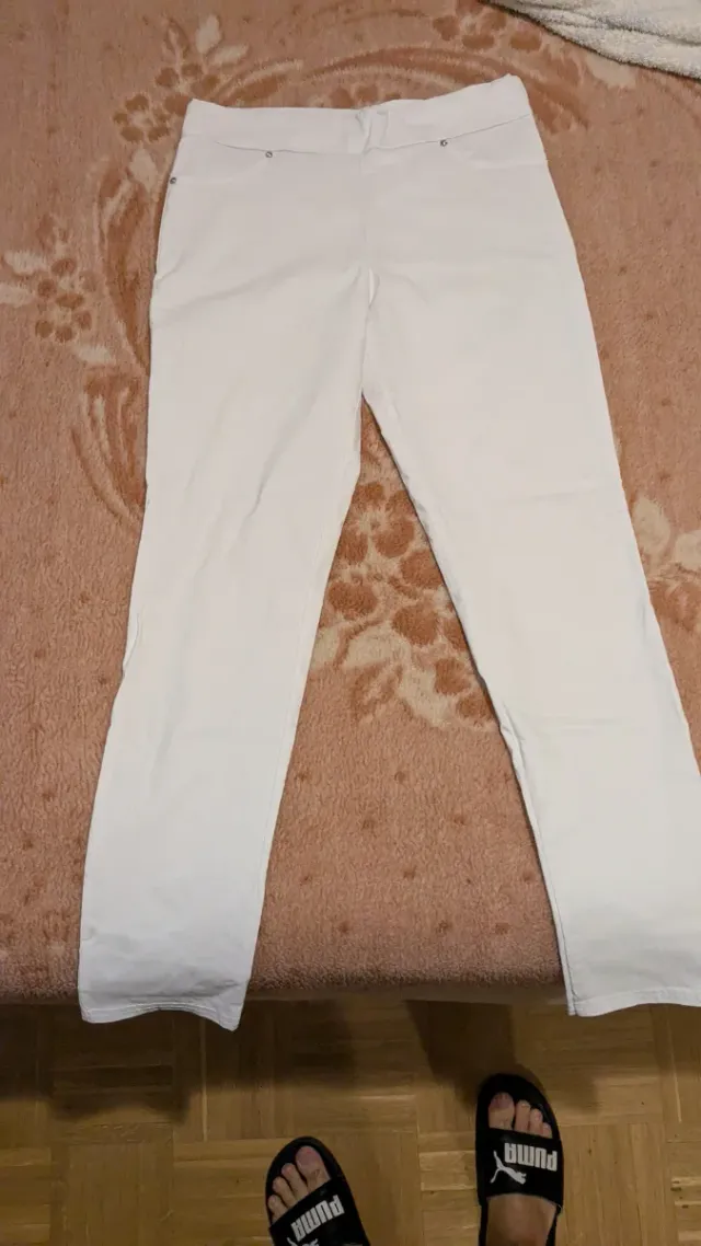 Pantalón mujer elástico blanco