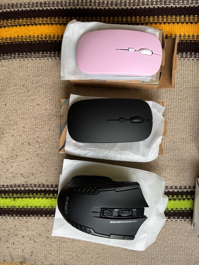 6 Mouse Wireless EAGET: 3 Ricaricabili, 3 Batterie