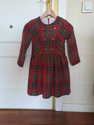 Vestido Fina Eferique Tartán Rojo
